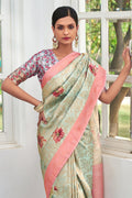 Pearlesent Green Silk Saree