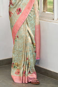 Pearlesent Green Silk Saree