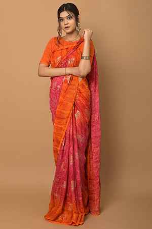 Punch Pink Silk Saree