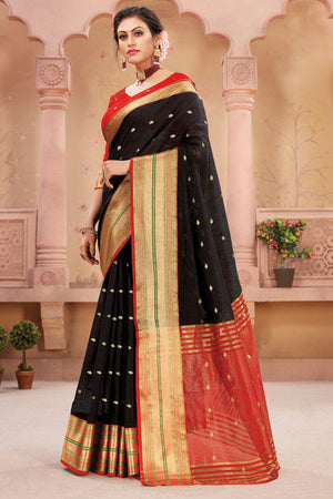 Raven Black Silk Saree