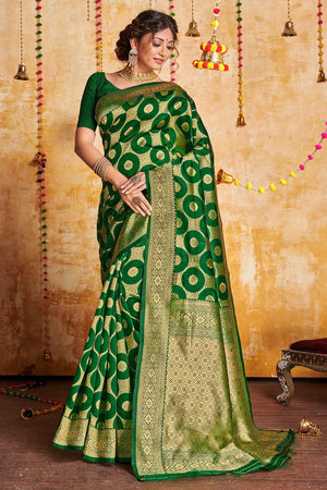 Shamrock Green Silk Saree