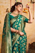 blue silk saree