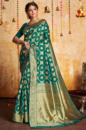 Turkish Blue Silk Saree