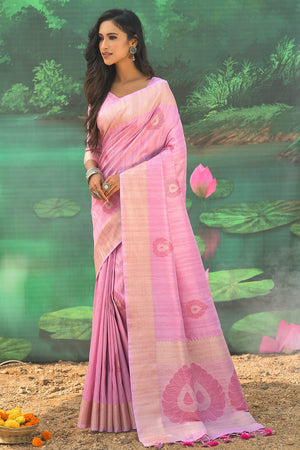 Ultra Pink Silk Saree