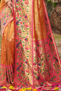 Shimmer Orange Paithani Saree