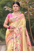 Pastel Beige Paithani Saree