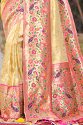 Pastel Beige Paithani Saree