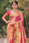 Taffy Pink Paithani Saree