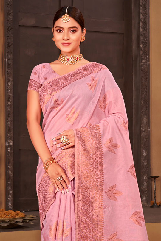 Flamingo Pink South cotton Saree