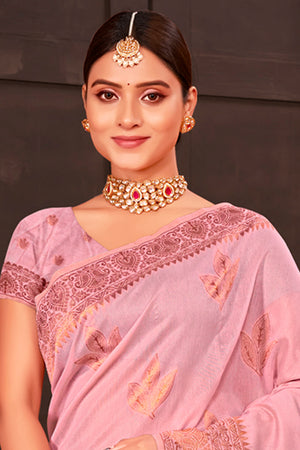 Flamingo Pink South cotton Saree