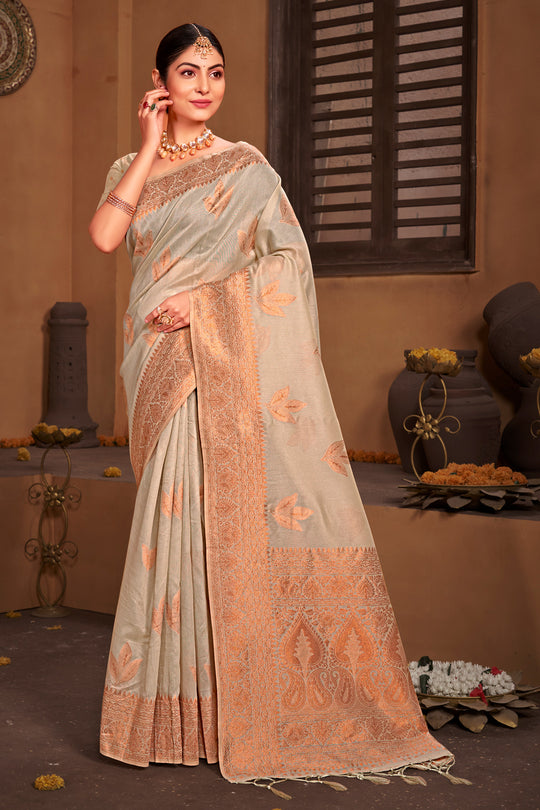 Buttermilk Beige South Cotton Saree