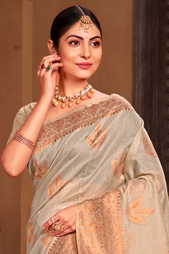 Buttermilk Beige South Cotton Saree