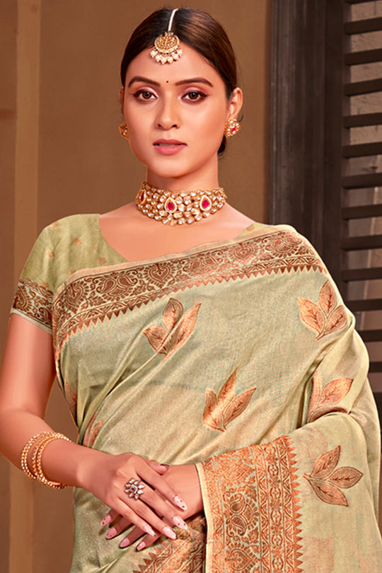 Pastel Green South cotton Saree