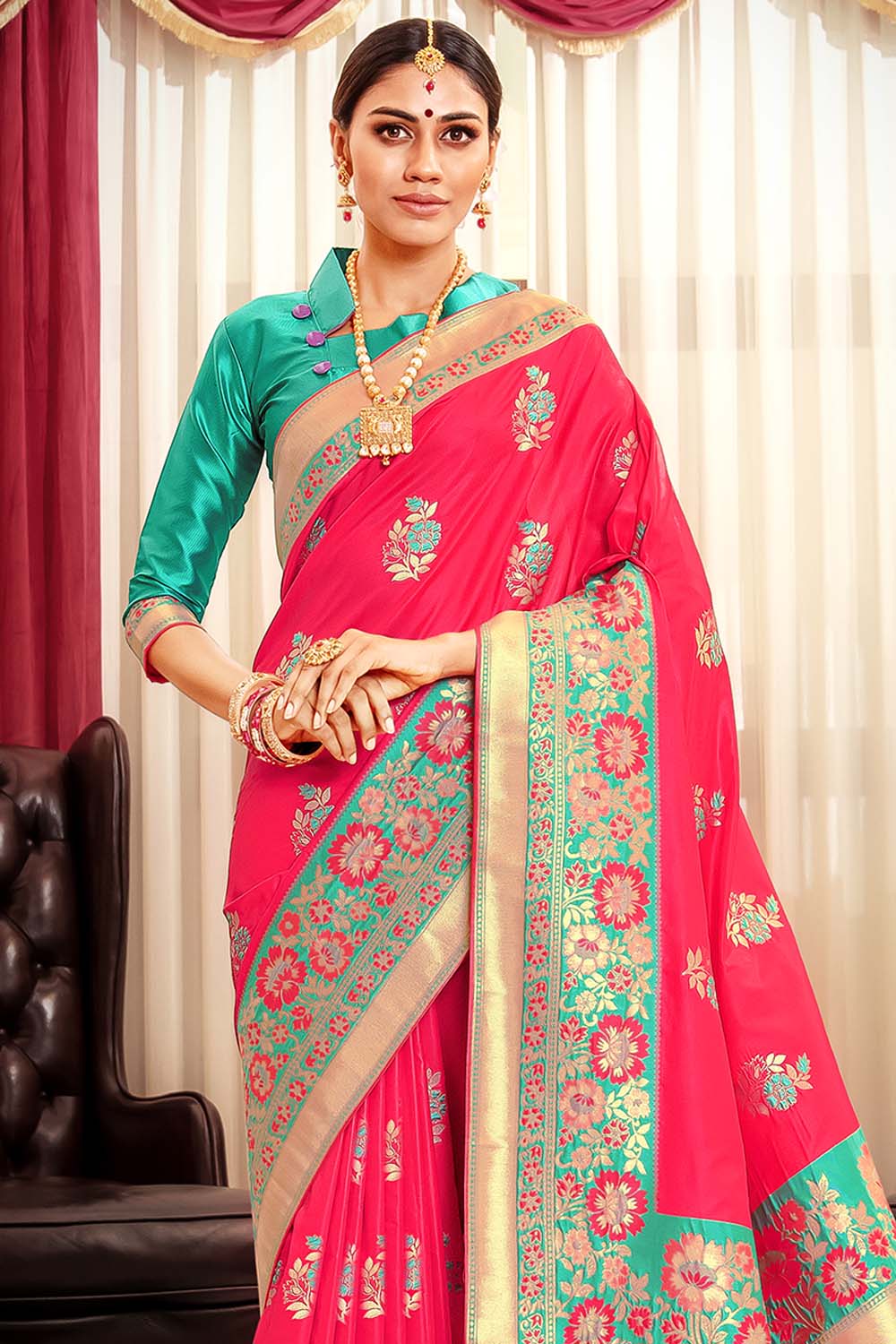 Amarent Color Amaranth Color Saree