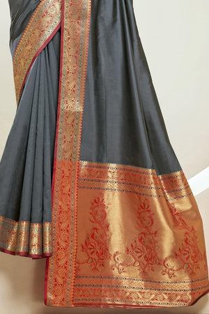 South Silk Saree Anchor Grey South Silk Saree saree online