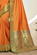 South Silk Saree Apricot Orange South Silk Saree saree online