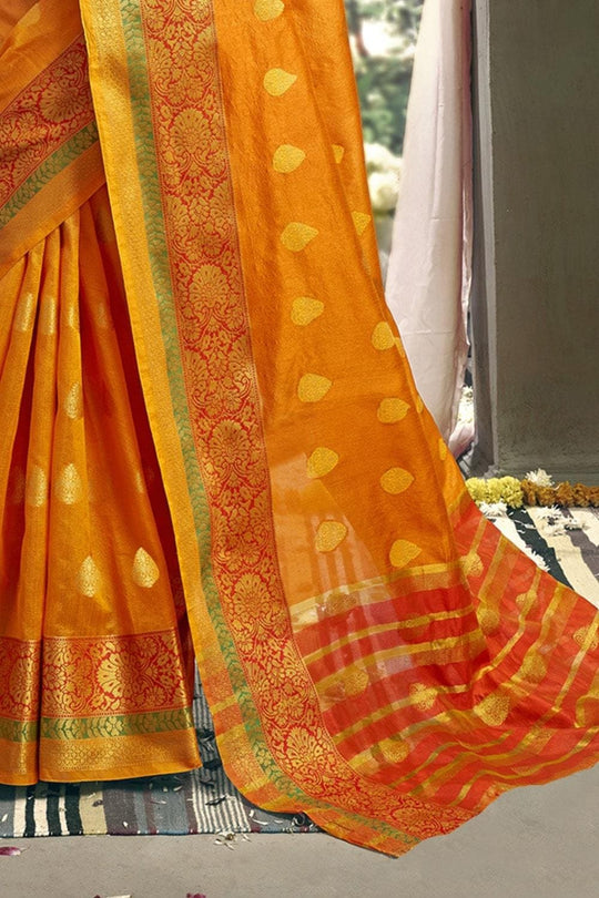 Apricot Orange South Silk Saree