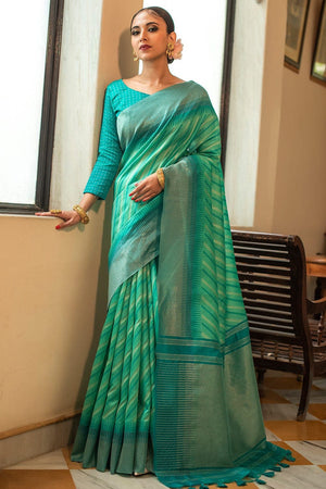 Aqua Green South Silk Saree