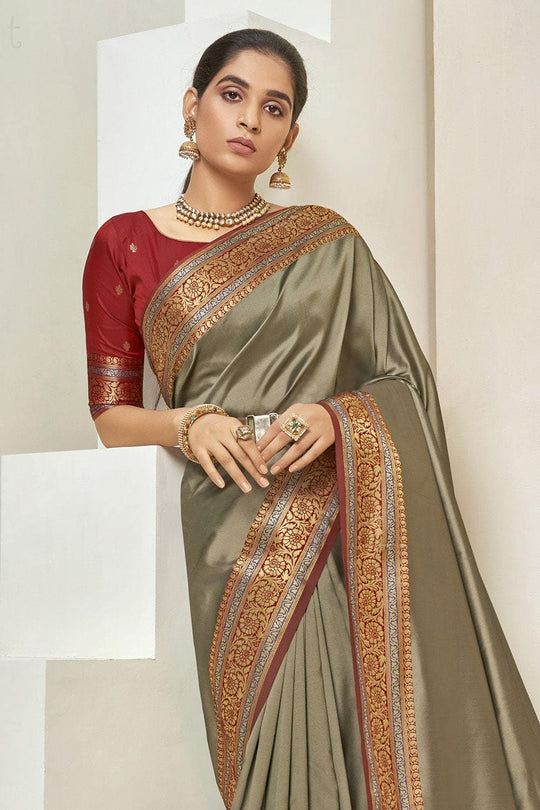 South Silk Saree Artichoke Green South Silk Saree saree online