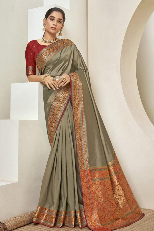 South Silk Saree Artichoke Green South Silk Saree saree online