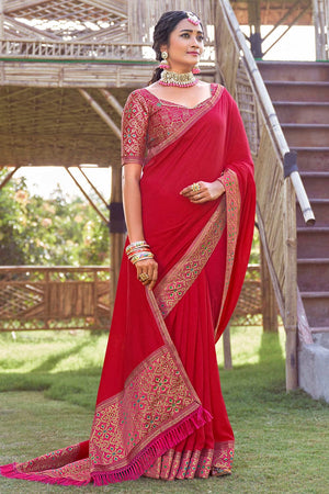 Azelea Pink South Silk Saree