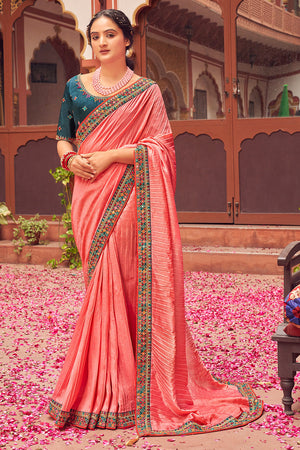 Baby Pink South Silk Saree