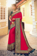 South Silk Saree Beautiful Cardinal Red Zari Woven South Silk Saree saree online