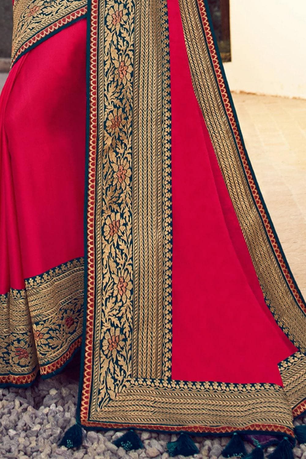 South Silk Saree Beautiful Cardinal Red Zari Woven South Silk Saree saree online