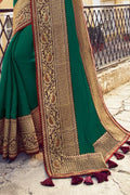 South Silk Saree Beautiful Ocean Green Zari Woven South Silk Saree saree online