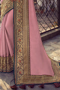 South Silk Saree Beautiful Sunset Pink Zari Woven South Silk Saree saree online