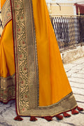 South Silk Saree Beautiful Tuscany Yellow Zari Woven South Silk Saree saree online