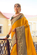 South Silk Saree Beautiful Tuscany Yellow Zari Woven South Silk Saree saree online