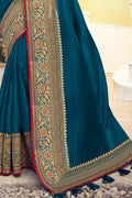 South Silk Saree Beautiful Yale Blue Zari Woven South Silk Saree saree online