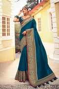 South Silk Saree Beautiful Yale Blue Zari Woven South Silk Saree saree online