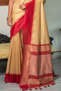 South Silk Saree Beige Red South Silk Saree saree online