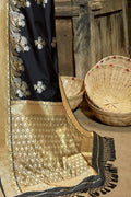 South Silk Saree Black Zari Woven Beautiful South Silk Saree saree online