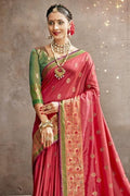 red south silk saree