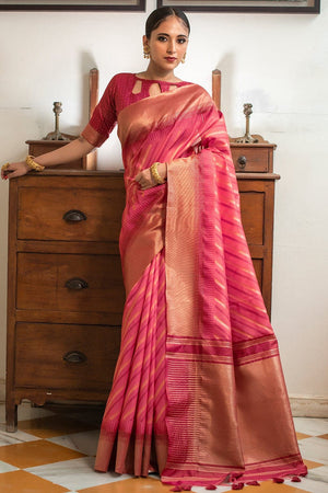 Brink Pink South Silk Saree