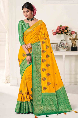 Butter Yellow South Silk Saree