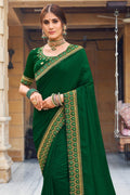 South Silk Saree Cadmium Green South Silk Saree saree online