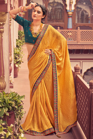Canary Yellow South Silk Saree