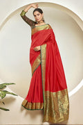 South Silk Saree Candy Red South Silk Saree saree online