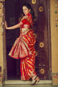 South Silk Saree Candy Red South Silk Saree saree online