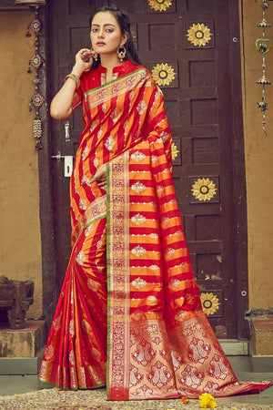 Candy Red South Silk Saree