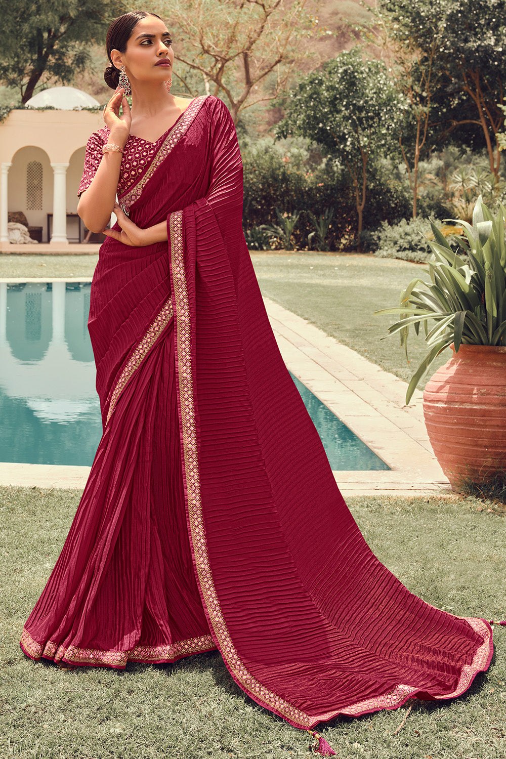 Buy Indian Designer Saree and Yellow and Maroon Colour Saree Online in  India  Etsy