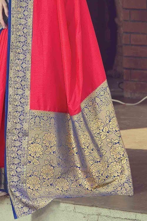 Carmine Red South Silk Saree