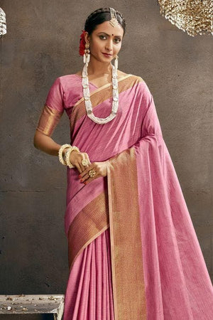 pink south indian silk saree