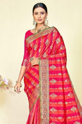 pink south indian silk saree
