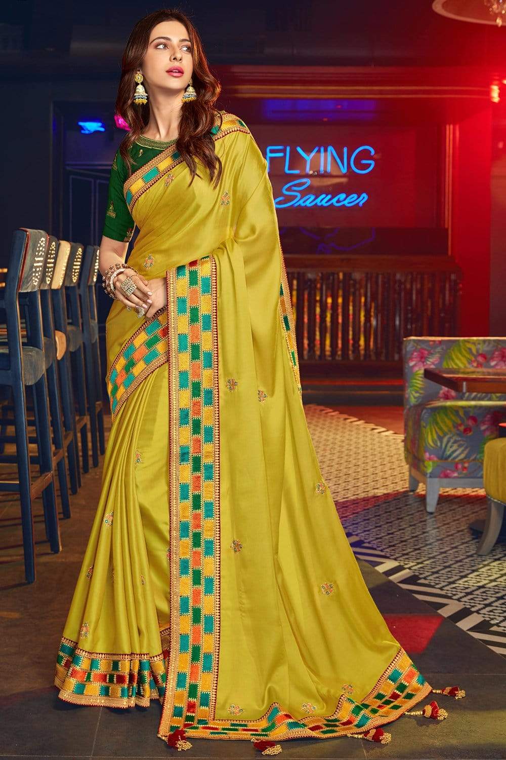 South Silk Saree Corn Yellow Zari Woven South Silk Saree saree online