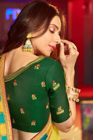 Corn Yellow Zari Woven South Silk Saree